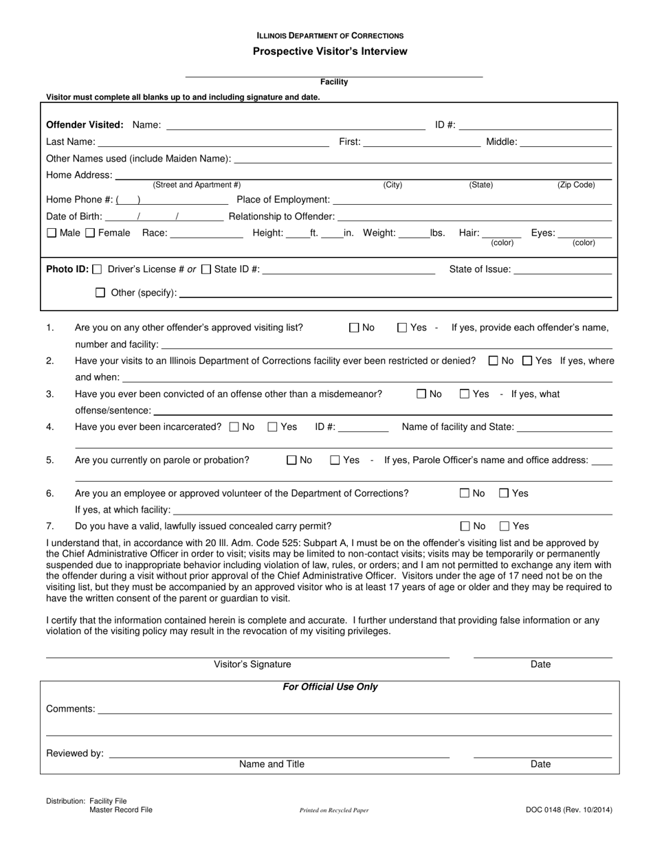 Form DOC0148 - Fill Out, Sign Online and Download Printable PDF ...