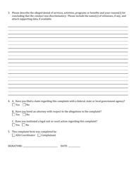 Form DEOD835 Americans With Disabilities Act Complaint Form - New York, Page 2