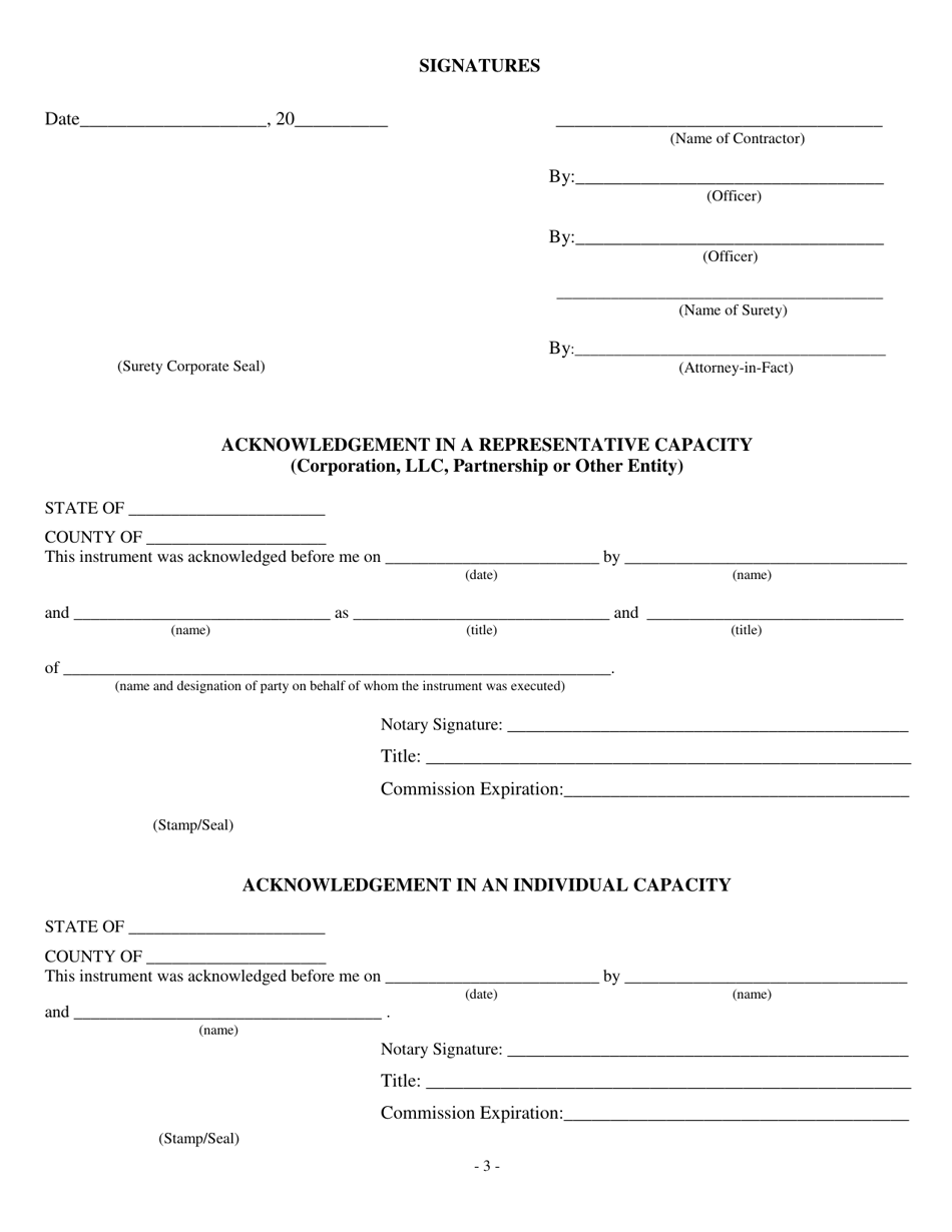 Payment and Performance Bond for State Highway Construction and Maintenance Projects - Minnesota, Page 3