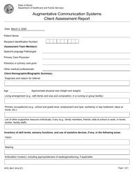 Document preview: Form HFS3641 Augmentative Communication Systems Client Assessment Report - Illinois