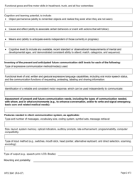 Form HFS3641 Augmentative Communication Systems Client Assessment Report - Illinois, Page 2