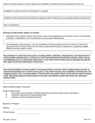 Form HFS3641 Augmentative Communication Systems Client Assessment Report - Illinois, Page 3
