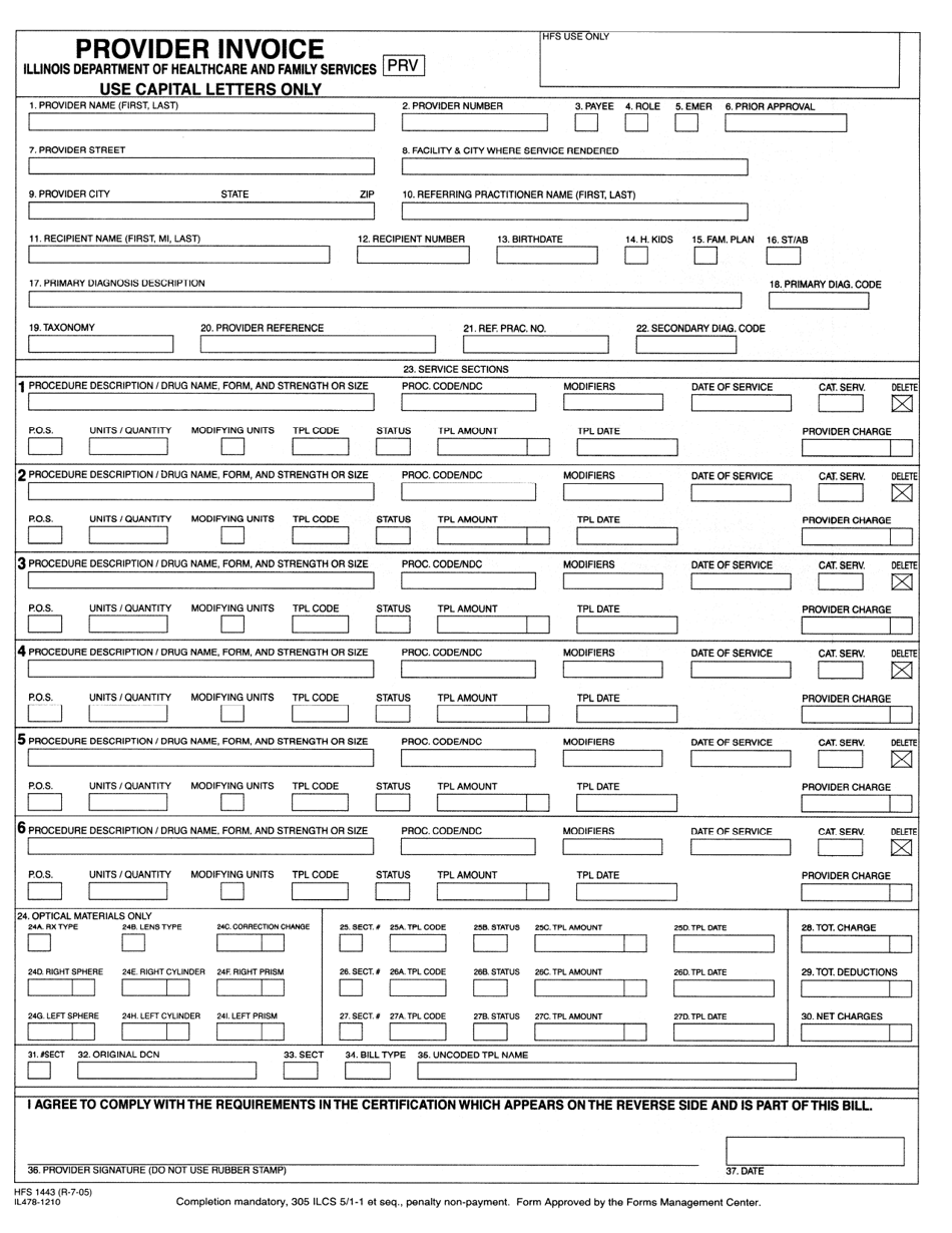 Form HFS1443 - Fill Out, Sign Online And Download Printable PDF ...