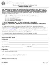 Form HFS724 &quot;Screening, Assessment and Evaluation Tool Approval Request Form&quot; - Illinois