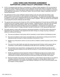 Form HFS1432B Long Term Care Provider Agreement Supportive Living Facility (Provider Type 28) - Illinois, Page 2