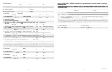 Form CSS354 Filiation Affidavit - Idaho (English/French), Page 2