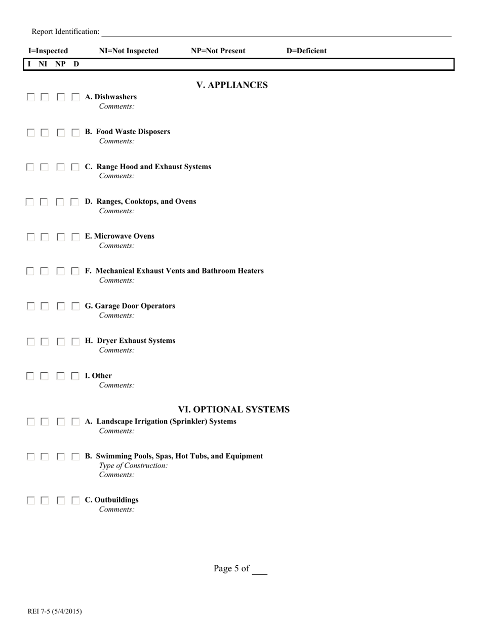 TREC Form REI7-5 Property Inspection Report - Texas, Page 5