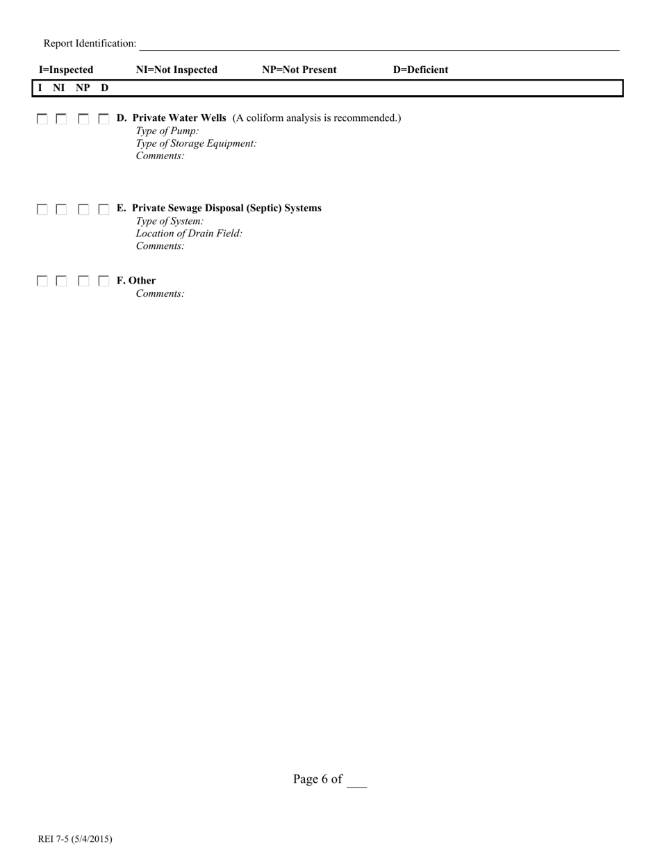 TREC Form REI7-5 Property Inspection Report - Texas, Page 6