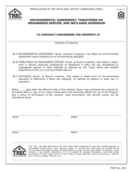 Document preview: TREC Form 28-2 Environmental Assessment, Threatened or Endangered Species, and Wetlands Addendum - Texas