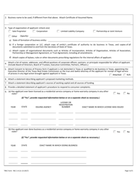 TREC Form RSC1-4 Application for Residential Service Company License - Texas, Page 3