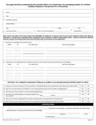 TREC Form RSC1-4 Application for Residential Service Company License - Texas, Page 5