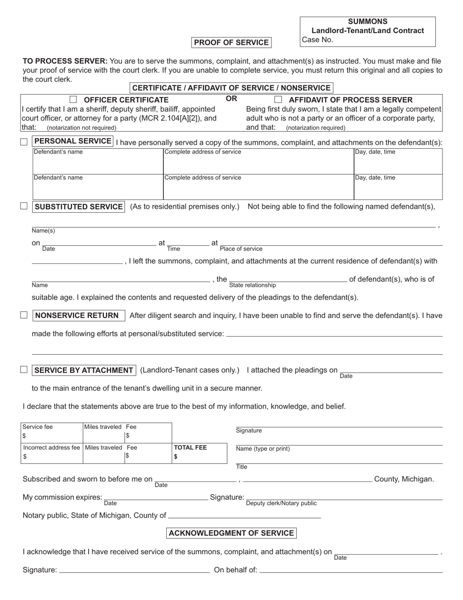 Form DC104 Fill Out, Sign Online and Download Fillable PDF, Michigan