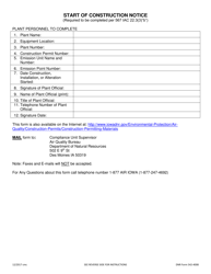 DNR Form 542-4008 Start of Construction Notice - Iowa