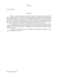 Form 130 Notice of Temporary Custody Hearing - Kansas, Page 3
