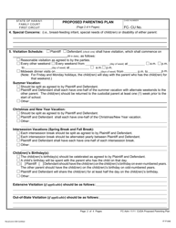 Form 1F-P-846 Proposed Parenting Plan - Hawaii, Page 2