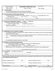 Form 1F-P-846 Proposed Parenting Plan - Hawaii, Page 4