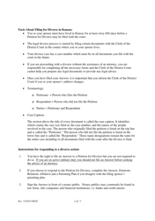 Instructions for Responding to Divorce Proceeding - With Children - Kansas, Page 2
