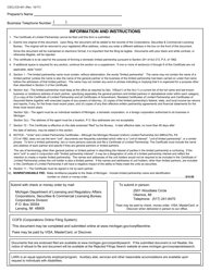 Form CSCL/CD-401 Certificate of Limited Partnership for Use by Domestic Limited Partnerships - Michigan, Page 6