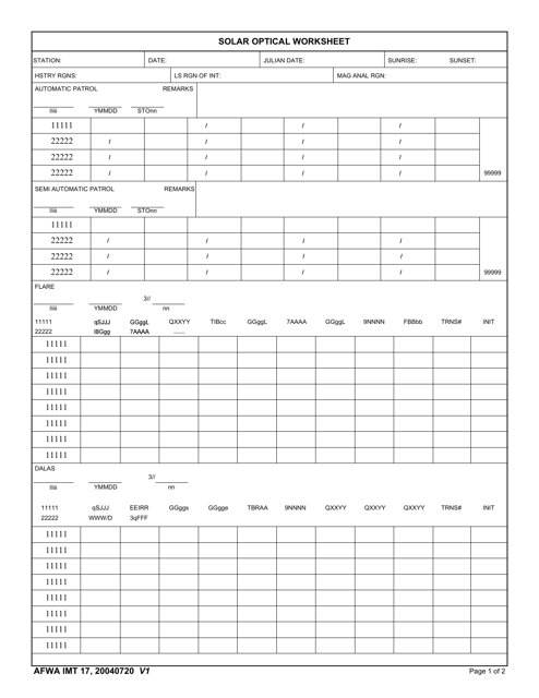 AFWA IMT Form 17  Printable Pdf