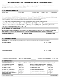 439 AW Form 30 Medical Profile Documentation From Civilian Provider