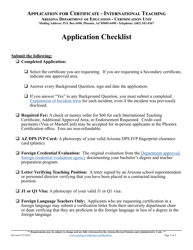 Application for Certificate - International Teaching - Arizona, Page 2