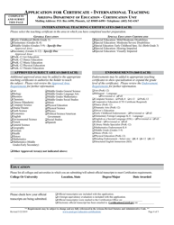 Application for Certificate - International Teaching - Arizona, Page 4