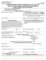 Form SSA-1199-OP57 Direct Deposit Sign-Up Form (Bosnia Herzegovina)