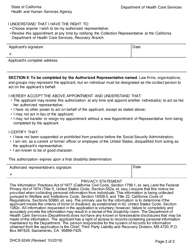 Form DHCS6249 Appointment of Representative - Estate Recovery - California, Page 2