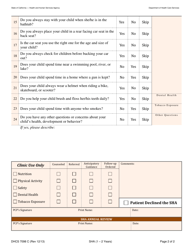 Form DHCS7098 C Staying Healthy Assessment: 1-2 Years - California, Page 2