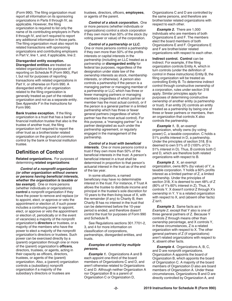 Instructions for IRS Form 990 Schedule R Related Organizations and Unrelated Partnerships, Page 2