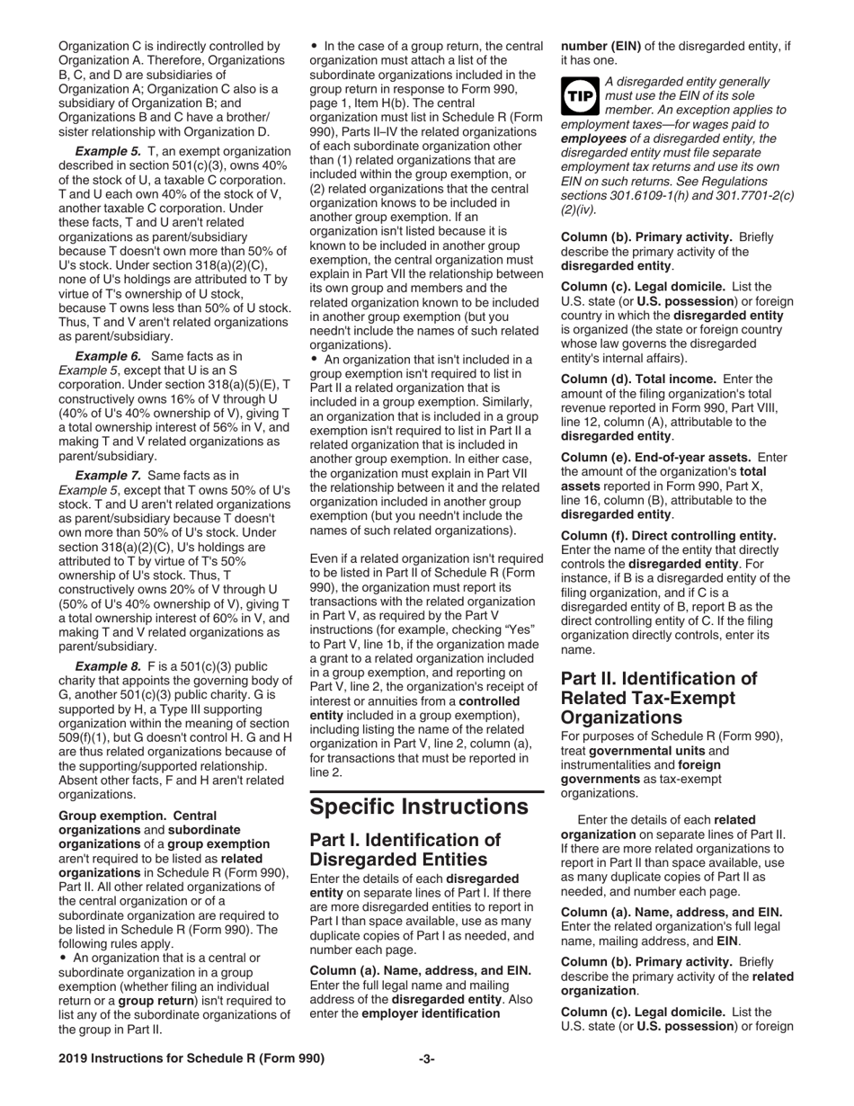 Instructions for IRS Form 990 Schedule R Related Organizations and Unrelated Partnerships, Page 3