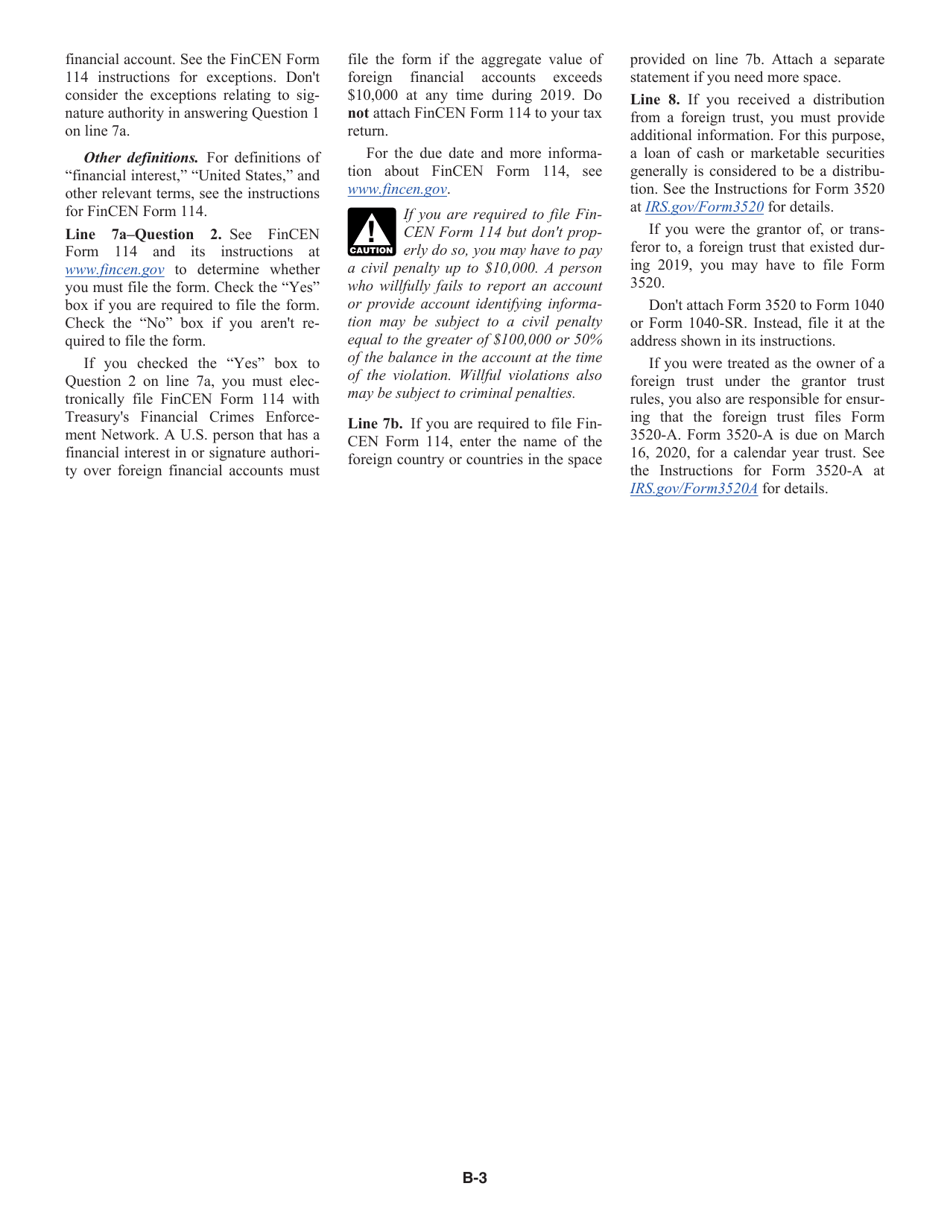 Instructions for IRS Form 1040 Schedule B Interest and Ordinary Dividends, Page 3