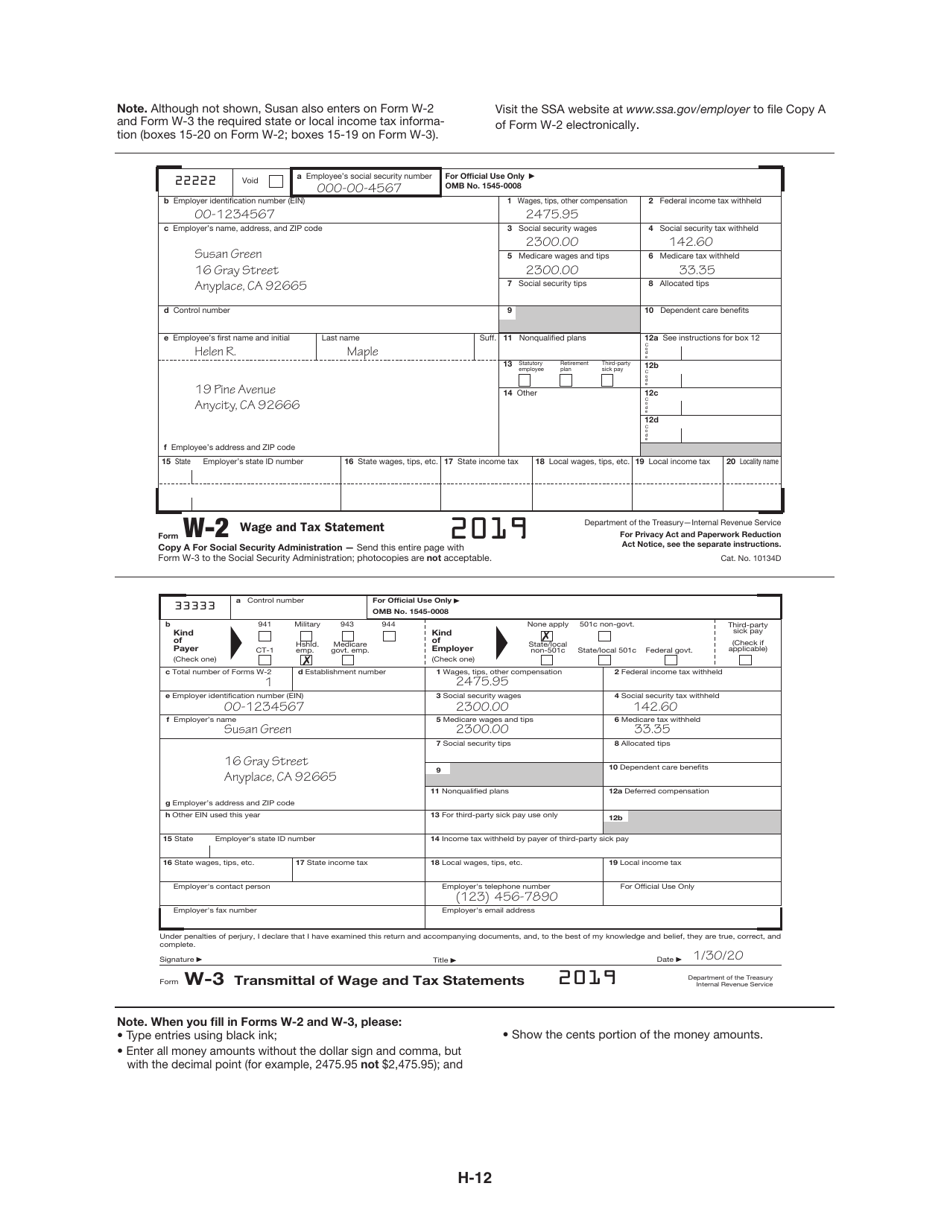Download Instructions For Irs Form 1040 1040 Sr Schedule H Household Employment Taxes Pdf 2019 7302