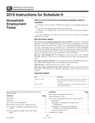 Instructions for IRS Form 1040, 1040-SR Schedule H Household Employment Taxes