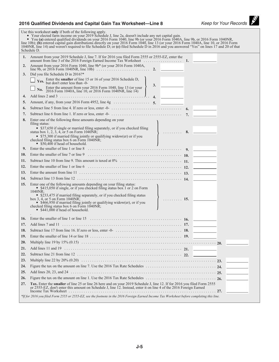 Instructions for IRS Form 1040 Schedule J Income Averaging for Farmers and Fishermen, Page 5