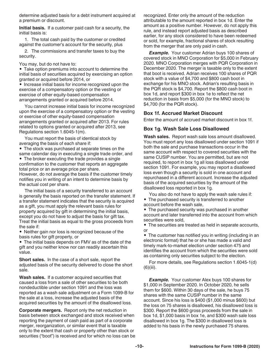 Instructions for IRS Form 1099-B Proceeds From Broker and Barter Exchange Transactions, Page 10