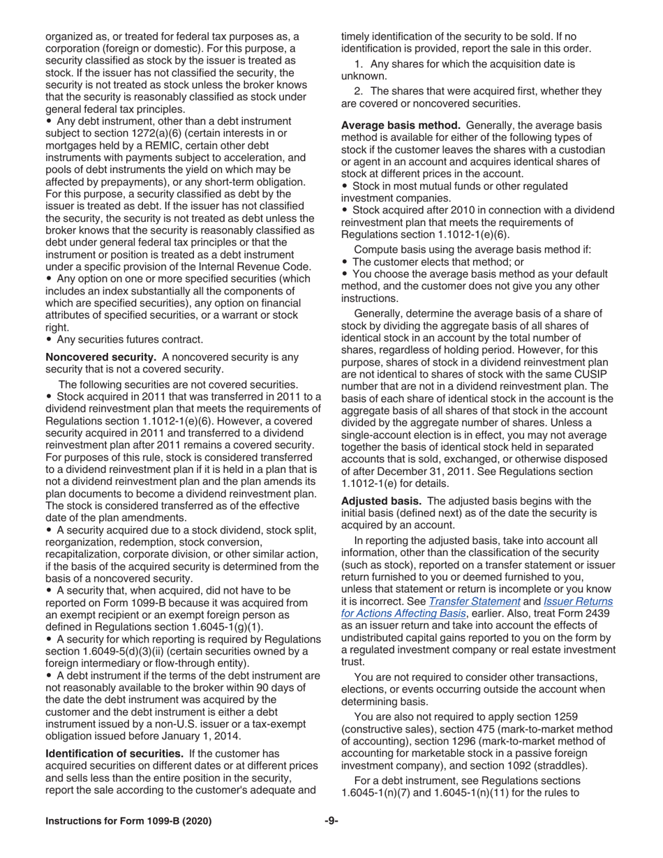 Instructions for IRS Form 1099-B Proceeds From Broker and Barter Exchange Transactions, Page 9