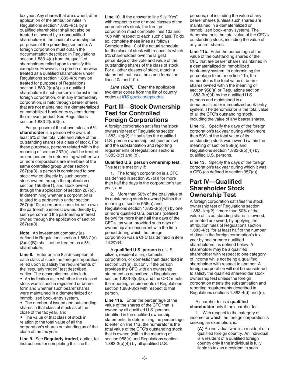 Instructions for IRS Form 1120-F Schedule S Exclusion of Income From the International Operation of Ships or Aircraft Under Section 883, Page 3