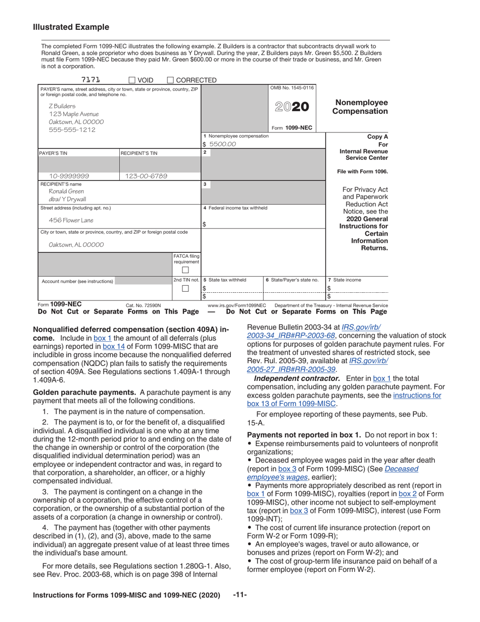 Download Instructions for IRS Form 1099MISC, 1099NEC Miscellaneous