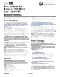 Instructions for IRS Form 1099-MISC, 1099-NEC Miscellaneous Income and Nonemployee Compensation