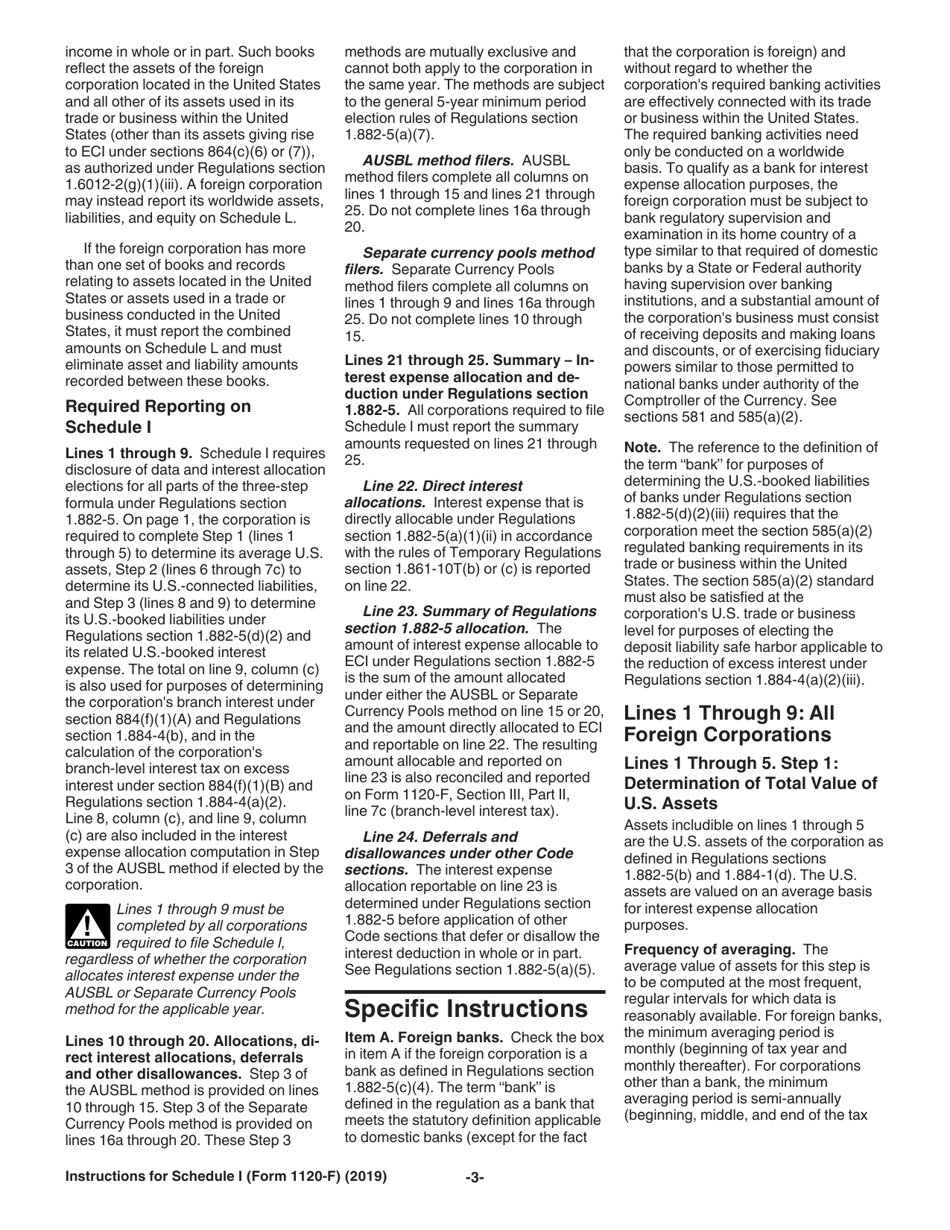 Instructions for IRS Form 1120-F Schedule I Interest Expense Allocation Under Regulations Section 1.882-5, Page 3