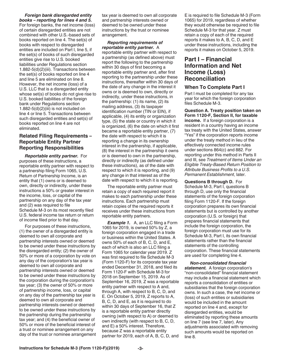 Instructions for IRS Form 1120-F Schedule M-3 Net Income (Loss) Reconciliation for Foreign Corporations With Reportable Assets of $10 Million or More, Page 3