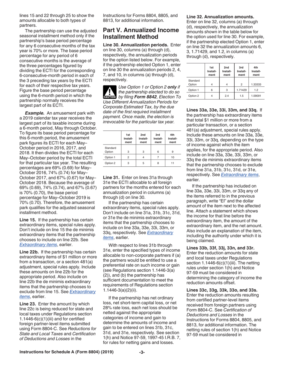 Instructions for IRS Form 8804 Schedule A Penalty for Underpayment of Estimated Section 1446 Tax for Partnerships, Page 3