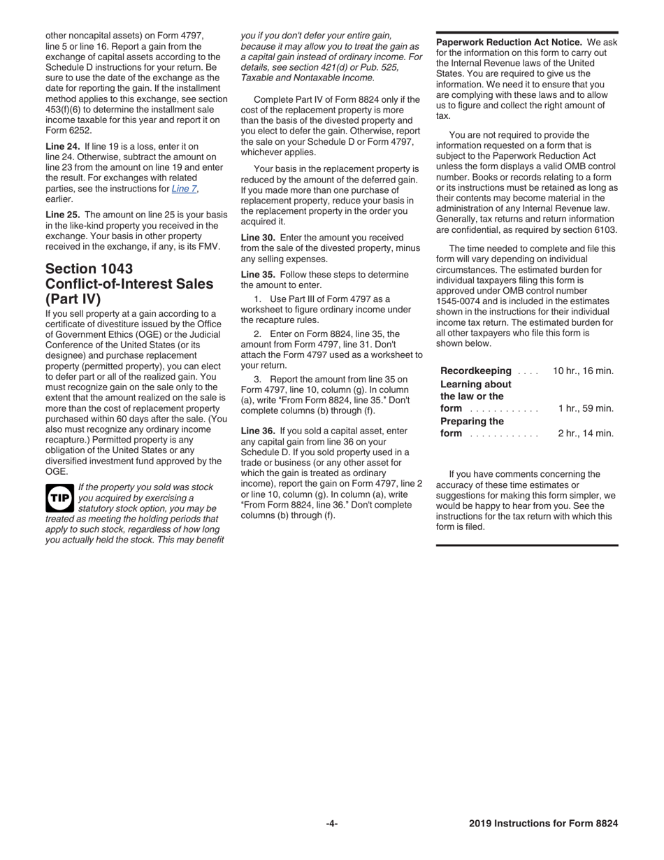 Instructions for IRS Form 8824 Like-Kind Exchanges, Page 4