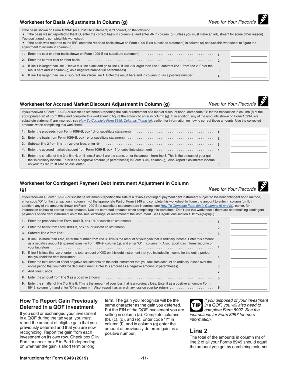 Download Instructions For IRS Form 8949 Sales And Other Dispositions Of ...