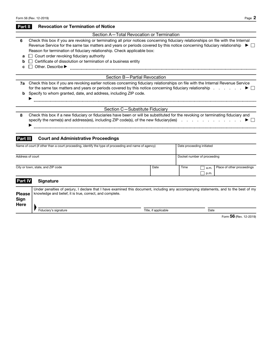 IRS Form 56 - Fill Out, Sign Online and Download Fillable PDF ...