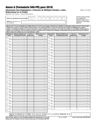 Document preview: IRS Formulario 940-PR Anexo A Informacion Para Empleadores O Patronos De Multiples Estados Y Sobre Reducciones En El Credito (Puerto Rican Spanish)