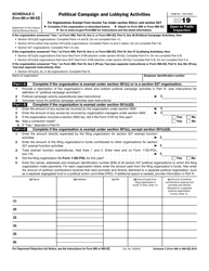 Document preview: IRS Form 990 (990-EZ) Schedule C Political Campaign and Lobbying Activities
