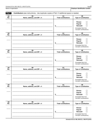 IRS Form 990 (990-EZ; 990-PF) Schedule B Schedule of Contributors, Page 2