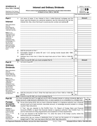 Document preview: IRS Form 1040 (1040-SR) Schedule B Interest and Ordinary Dividends